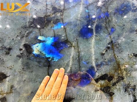 Luxury Madagascar Labradorite Lemurian Blue Granite Slabs From China