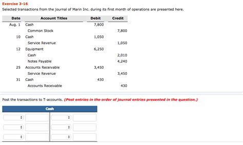 Solved Exercise 3 16 Selected Transactions From The Journal Chegg