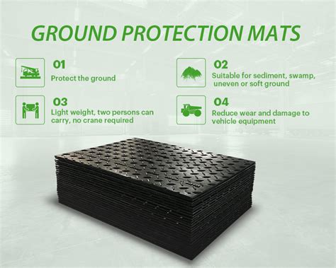 Black Plastic Hdpe Ground Protection Mats For Heavy Equipment