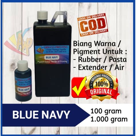 Jual Pigment Blue Navy Biang Warna Sablon Biru Tua Gram Shopee