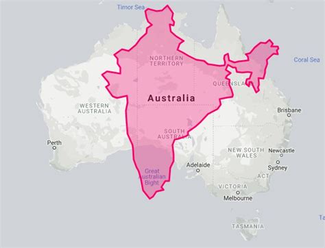 Australia Map Vs India Map Gennie Clementine