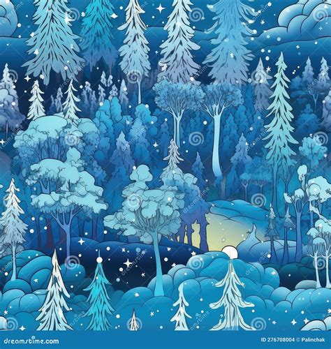 Seamless Background Of A Winter Wonderland Ai Generated Stock