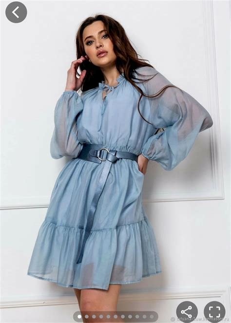 Винтаж: Одежда винтажная: Новое платье нежно-голубого цвета купить в ...