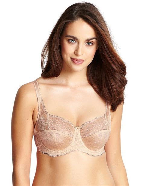 Panache Clara Beige Floral Lace Underwire Full Cup Bra Uk Gg For