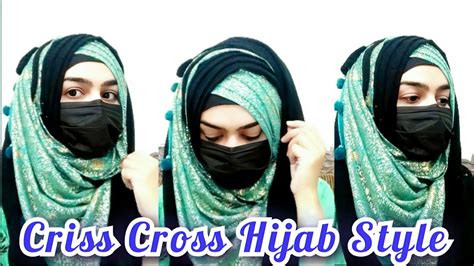 Eid Series Criss Cross Hijab Style With Chiffon Hijab Eid Special