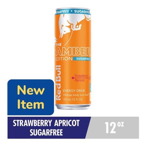 Red Bull Amber Edition Sugar Free Strawberry Apricot Energy Drink 12