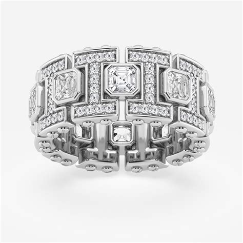 Ctw Asscher Lab Grown Diamond Eternity Band Mm Width