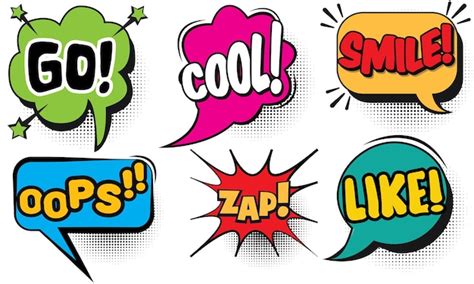 Premium Vector Set Of Comic Bubble Speech Clouds OnomatopoeiaComic