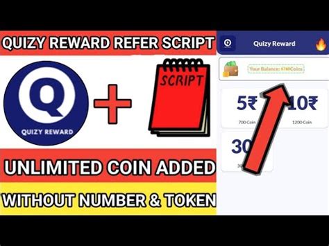 Quizy Reward Refer Script Unlimited Money Added Script Quizy App