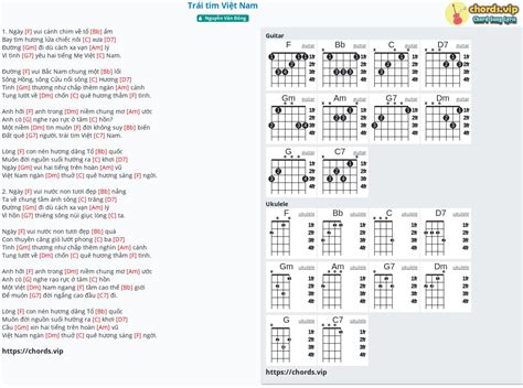 Chord Trái Tim Việt Nam Tab Song Lyric Sheet Guitar Ukulele Chords Vip