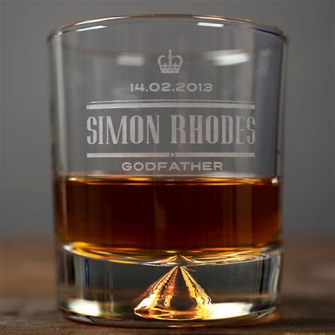 Engraved Stern Whisky Glass Godfather Uk