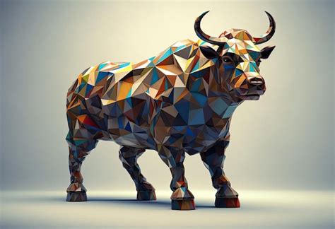 Premium AI Image | an abstract picture of geometric bull