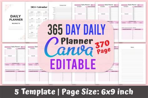 Day Daily Planner Canva Designs Graphics