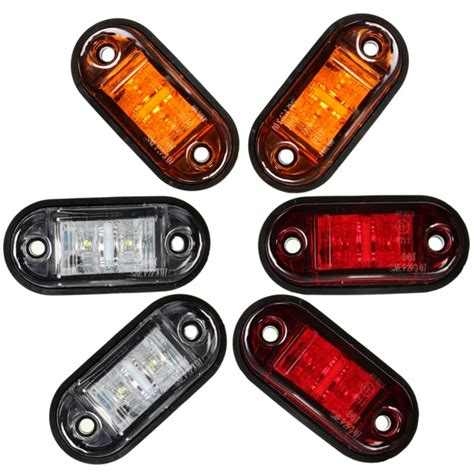 12v 24v 2 Led Side Marker Blinker Trailer Side Lights Clearance Lamp Bulb For Car Truck Trailers