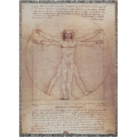 Leonardo Da Vinci S Vitruvian Man Woven Throw Blanket Renaissance Fair