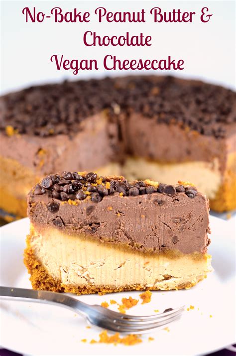 No Bake Peanut Butter Chocolate Vegan Cheesecake