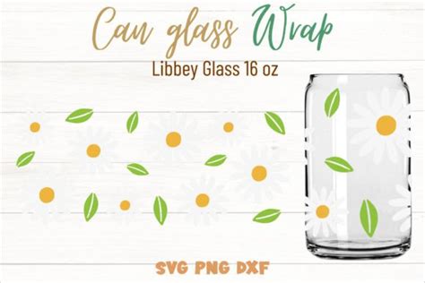 Daisy Can Glass 16oz Svg Graphic By Kkdesign · Creative Fabrica