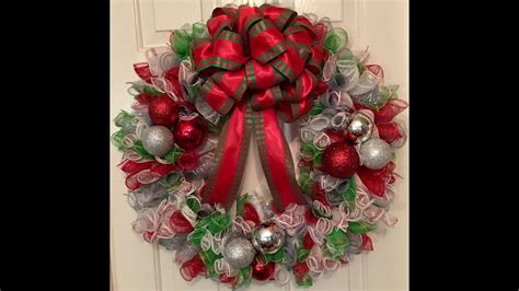 Mesh Curls Christmas Wreath Youtube