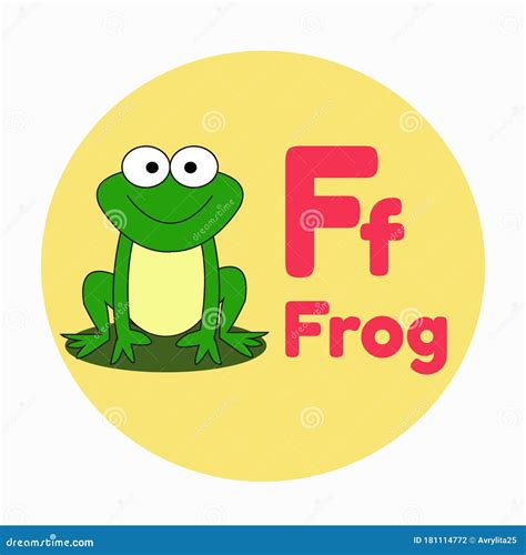 Animal Cartoon Alphabet F Frog Vector Stock Vector Illustration Of