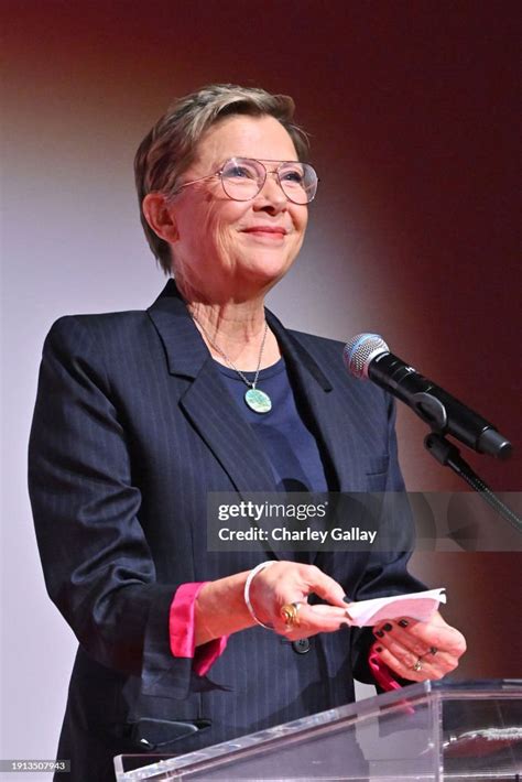 Annette Bening speaks onstage during the Annette Bening Telluride ...