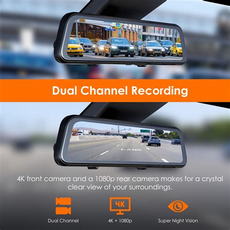 Rexingusa M Max Channel Mirror Dash Cam K P With Wi Fi Gps