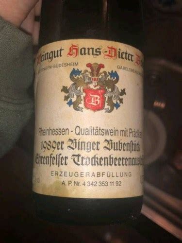 Hans Dieter Bosch Binger Bubenstück Ehrenfelser Trockenbeerenauslese