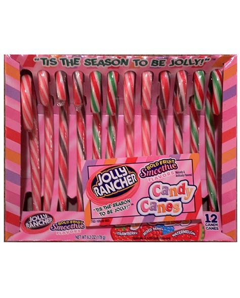 Jolly Rancher Bold Fruit Smoothie Candy Canes 12 Count 178g