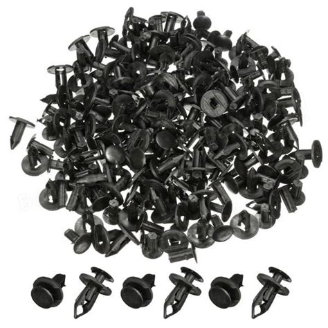 100pcs 8mm Car Hole Plastic Rivets Bumper Fastener Push Fastener Clip Fender Black Sale