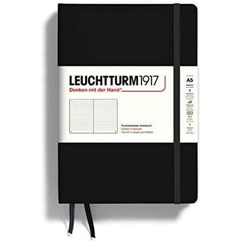 Leuchtturm1917 Medium A5 Dotted Hardcover Notebook Black 251