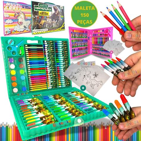 Maleta De Pintura Infantil Estojo 150 Peças Para Colorir no Shoptime