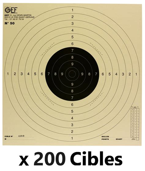 Cibles Carton C T A R Gef X Cm Paquet De Armes De Loisirs