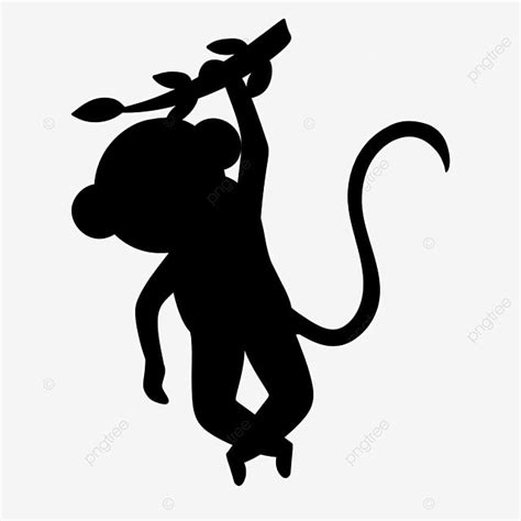 Hanging Monkey Silhouette PNG Transparent, Monkey Black Silhouette ...