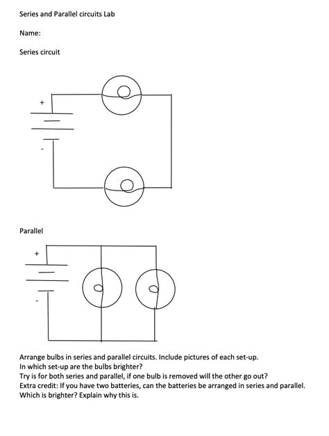 Solved Series and Parallel circuits Lab Name: Series circuit | Chegg.com