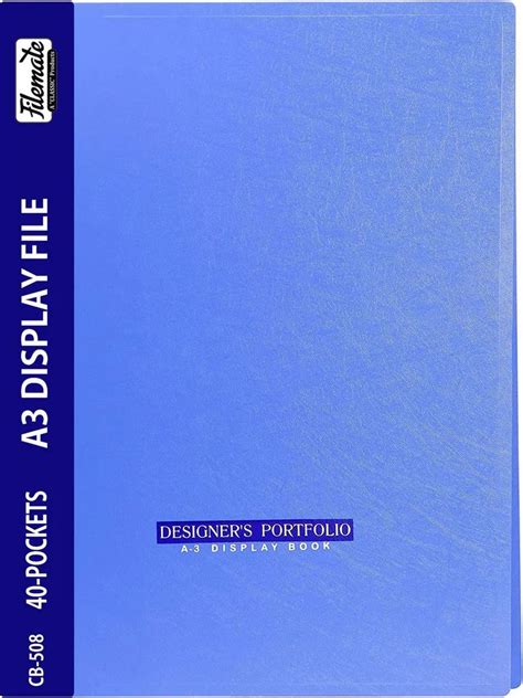 Plastic Filemate A Size Display File Pockets Black Blue Grey