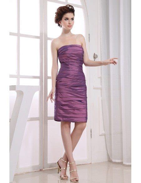 Sheath Strapless Knee Length Satin Cocktail Dress Op3172 107 8