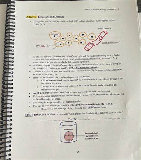 Solved BIO 103 Human Biology Lab Manual Activity 3 Living Chegg