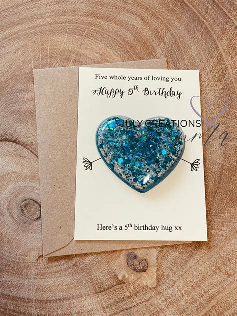 5th Birthday Keepsake 5th Birthday T Card Token Pocket Hug