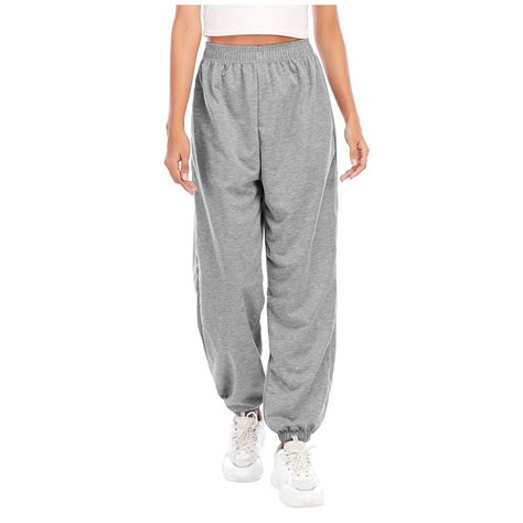 Utsjkr Deals Women S High Waist Baggy Sweatpants With Pockets Drawstring Long Jogger Pants