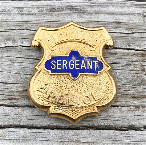 Old Cleveland Ohio Police Sergeant Custom Die Police Badge Etsy