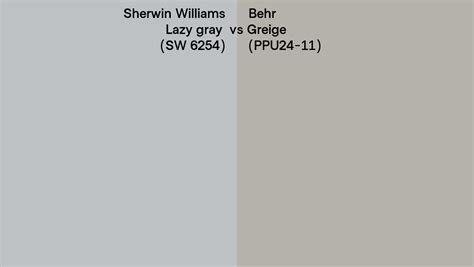 Sherwin Williams Lazy Gray SW 6254 Vs Behr Greige PPU24 11 Side By