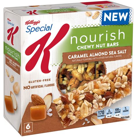 Special K Nourish Chewy Nut Bars Caramel Almond Sea Salt 6 Ct