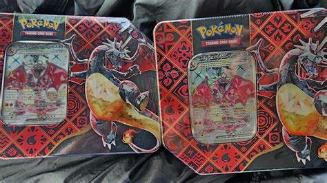 2 Charizard Ex Paldean Fates Tins Pokemon Cards Opening Youtube