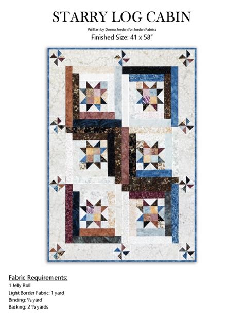 Starry Log Cabin Pattern New 2022 Free Pdf Seam Sewing Quilt