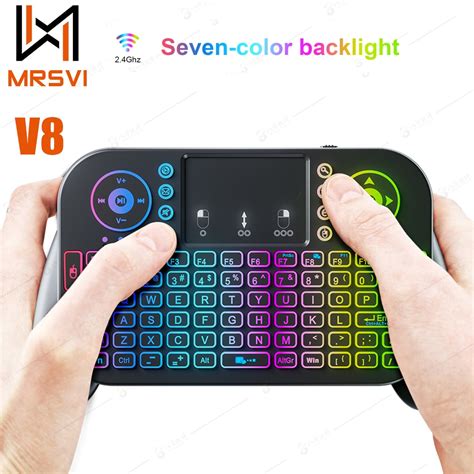 MRVSI Miniteclado Inal Mbrico Retroiluminado 7 RGB 2 4G V8 Multiling E