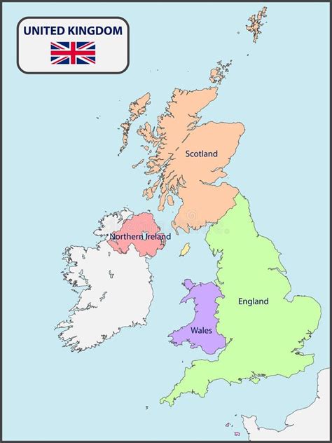 英国的政治地图有名字的 向量例证 插画 包括有 区域 西方 旅行 管理 绘图 北部 分级显示 72932239