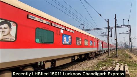 First LHB Run 15011 Lucknow Chandigarh Express Arriving Saharanpur