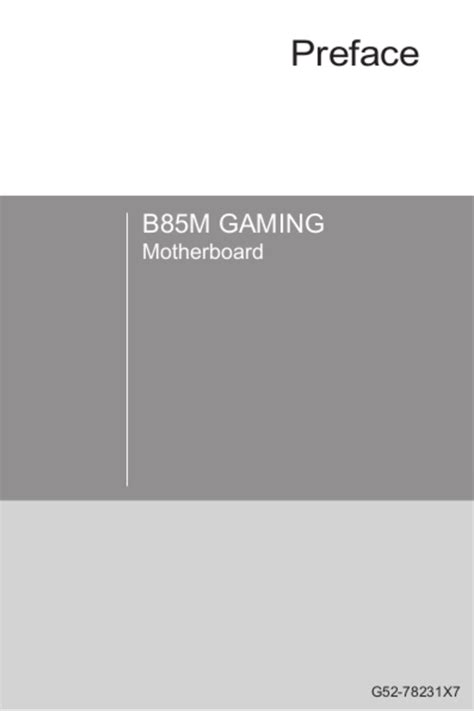 User Manual Msi B85m Gaming English 205 Pages