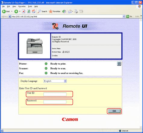 Imagerunner 10251025n1025if E Manual Starting The Remote Ui