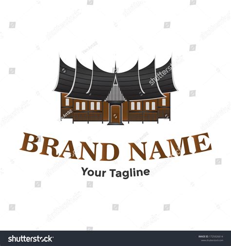 Padang Traditional House Padang Food Logo Stock Vector Royalty Free