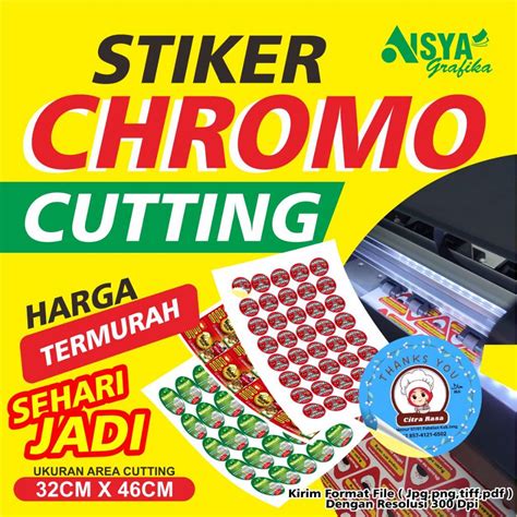 Jual Cetak A Stiker Cromo Cutting Stiker Bontak Stiker Kemasan